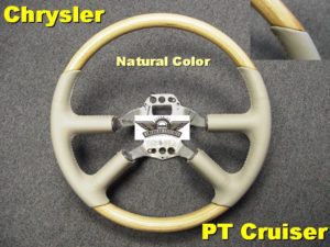 PT Cruiser Leather steering wheel Natural Wood Color 300x225 1