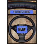 bmw leather steering wheel tri color stitching cover restoration