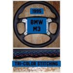 bmw m3 1995 leather steering wheel cover restoration tri color stitching