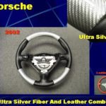 02 Porsche Real Ultra Silver Real Carbon Fiber steering wheel