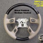 03 Gm steering wheel Black Painted Sport Med Neutral