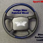 98 02 GM steering wheel Painted Indego Blue Blck Perf