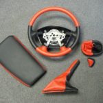 Corvette ZO6 steering wheel Leather complete Red and Black