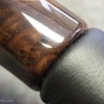 Early GM steering wheel Burl up close