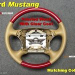 Ford Mustang steering wheel Painted wood and Tan Leather