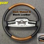 Jaguar steering wheel Dark Walnut Leather