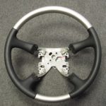 Sport steering wheel Brushed Aluminum Smooth Leather