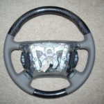carbon fiber gray leather steering wheel