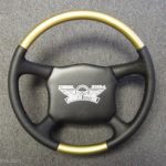 chevrolet truck steering wheel Leather wood paint Gold Wood with Black Perf