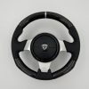 Tesla Roadster Steering Wheel with 2x2 Black Carbon Fiber Top and Bottom and Black Leather on the Sides
