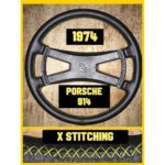 porsche 914 1974 leather steering wheel cover restoration yellow stitching