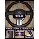 subaru carbon fiber leather steering wheel purple racing dial added ergonomics 3