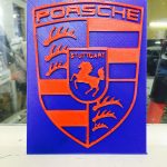 3d printed porsche car logo 1