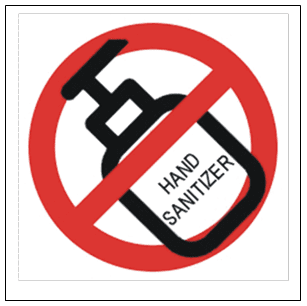No hand sanitizer
