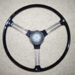Austin Healey 1955 Steering Wheel Classic Restored to New Leather P8955a
