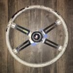 Oldsmobile 442 1974 Steering Wheel Classic Restored to New Leather BEFORE P1995