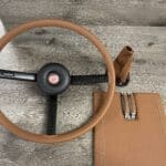 Toyota FJ40 1960 Steering Wheel Console Lid Boot and Small Handles Classic Restored to New Leather P1746
