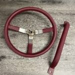 Jeep Wagoneer 1988 Steering Wheel and Grab Handle Restored to New Leather P7289