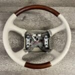 Cadillac Escalade 2000 Steering Wheel Restored to New Leather and Wood P2491