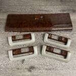 Cadillac Brougham 1996 Glove Box and Door Handle Bezels Restored to New Wood BEFORE P8049