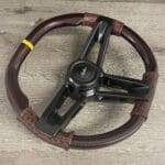 Chevy Camaro 1967 Steering Wheel Restored to New Alligator Hide and Added Carbon Fiber P8622