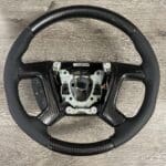 Chevy Silverado 2007 Steering Wheel Restored to New Leather and Added Carbon FIber P9767