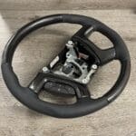 Chevy Silverado 2007 Steering Wheel Restored to New Leather and Added Carbon FIber P9768