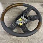 Chevy Silverado Steering Wheel Restored to New Leather and Wood P3398