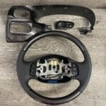 Ford F150 2003 Steering Wheel and Dash Pieces Restored to New Leather and Added Carbon Fiber P0498