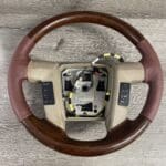 Ford F150 2009 Steering Wheel Restored to New Leather and Wood P2713