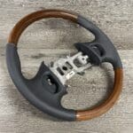 Ford F250 2005 Steering Wheel Restored to New Leather and Wood P4729