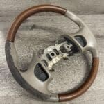 Ford F250 Steering Wheel Restored to New Leather and Wood BEFORE P0233