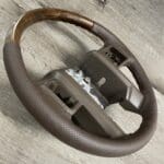 Ford F250 Super Duty Steering Wheel Restored to New Leather and Wood P3712