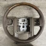 Ford F250 Super Duty Steering Wheel Restored to New Leather and Wood P3713