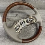Ford F350 2002 Steering Wheel Restored to New Leather and Wood P1585