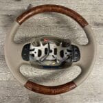 Ford F350 2004 Steering Wheel Restored to New Leather and Wood P1581