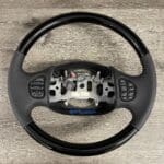 Ford F350 2005 Steering Wheel Restored to New Black Wood and Leather P4188