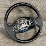 Ford F350 2005 Steering Wheel Restored to New Black Wood and Leather P4189