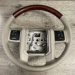 Ford F350 2008 Steering Wheel Restored to New Leather and Wood P3184