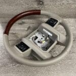 Ford F350 2008 Steering Wheel Restored to New Leather and Wood P3185