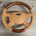 Ford Ranger 2006 Steering Wheel Restored to New Leather and Wood P6956