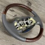 Ford Steering Wheel Restored to New Leather and Wood P5905