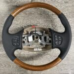 Ford Steering Wheel Restored to New Leather and Wood P6287