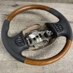 Ford Steering Wheel Restored to New Leather and Wood P6562