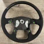 Freightliner Steering Wheel Restored to New Alcantara and Wood P0032