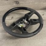 GMC Sierra 2006 Steering Wheel Restored to New Black Wood and Leather P6769