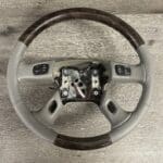 GMC Yukon 2006 Steering Wheel Restored to New Leather and Wood P6901