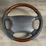 Jaguar XKR 2005 Steering Wheel Restored to New Leather and Wood P7394