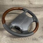 Jaguar XKR 2005 Steering Wheel Restored to New Leather and Wood P7395