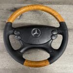 Mercedes E250 2008 Steering Wheel Restored to New Leather and Wood P5709